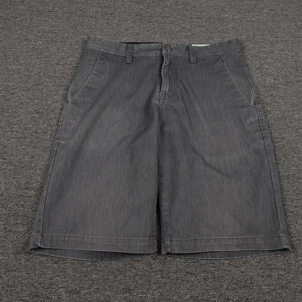 Volcom Shorts Mens 30 Gray Chino Polyester Cotton 11 Inseam Casual Summer